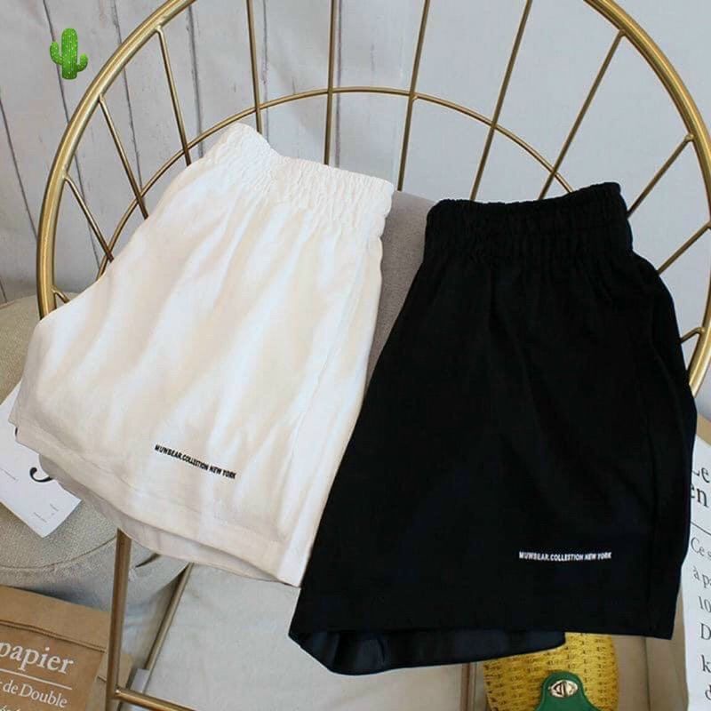 Quần short thêu chữ vải kate đũi cao cấp(B.C/.U.N.G)
