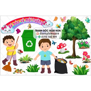 Tranh decal mầm non- bé bảo vệ môi trường
