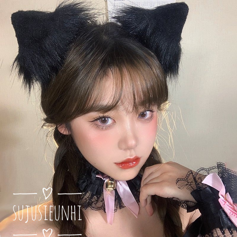 (5 mẫu) Kẹp tóc tai mèo nhiều lông mềm mịn (có viền) cosplay neko chan