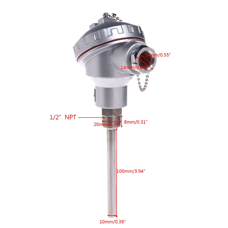 Cảm Biến Nhiệt Độ Rtd Pt100 Đầu Dò 1 / 2 "Npt