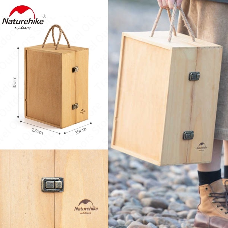 Hộp Gỗ Đựng Gia Vị Di Động Nhiều Tầng Tiện Lợi Dã Ngoại NatureHike NH20PJ006