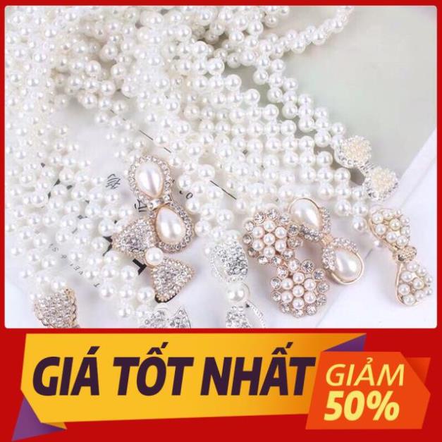 DÂY ĐAI VÁY ĐÍNH NGỌC TRAI NHỰA ( DÂY NỊT LƯNG ) / THẮT LƯNG CHO NỮ MẶT ĐÁ ©️