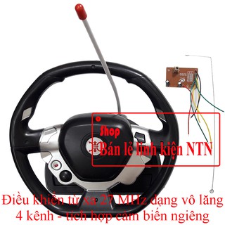 Điều khiển từ xa 4 kênh tần số 27 Mhz dạng vô lăng