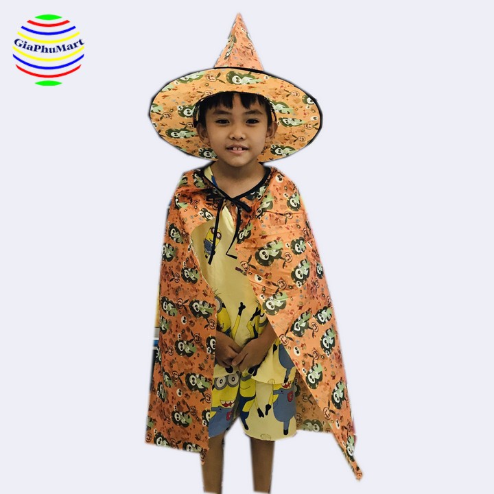 Áo Choàng Halloween - Áo Choàng Phù Thủy Kèm Nón
