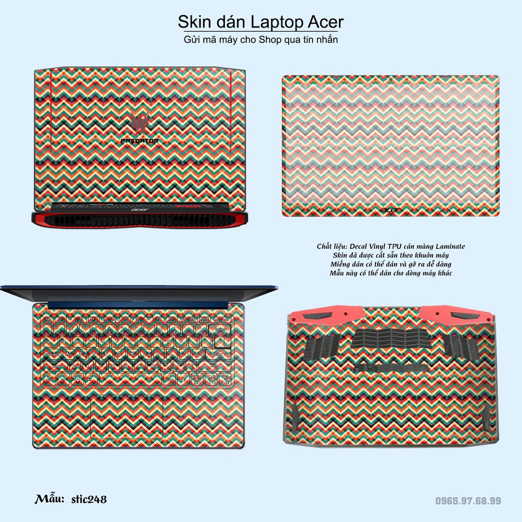Skin dán Laptop Acer in hình Chevron - stic249 (inbox mã máy cho Shop)