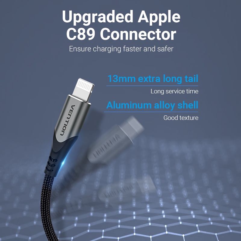 VENTION Cáp SạC Nhanh USB 2.0 2.4A 480Mbps Cho iP 12