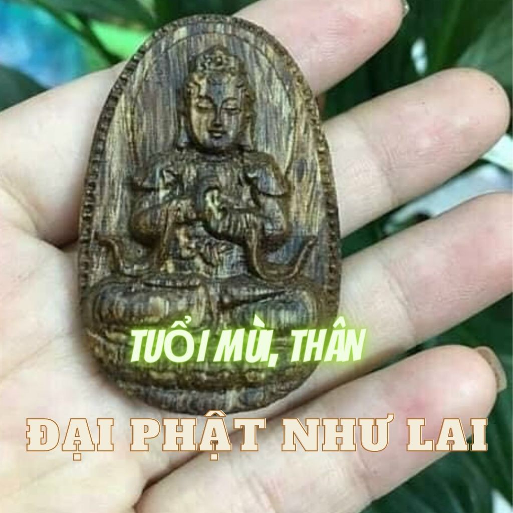 "MẶT PHẬT BẢN MỆNH" Trầm hương sánh chìm tự nhiên "Đeo cổ"