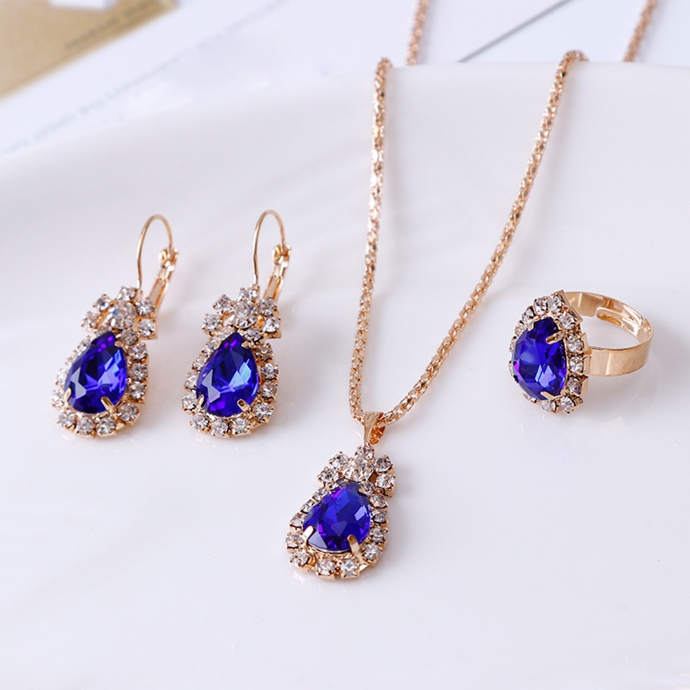 Bộ Trang Sức Đính Pha Lê Sang Trọng Thời Trang Cho Nữ