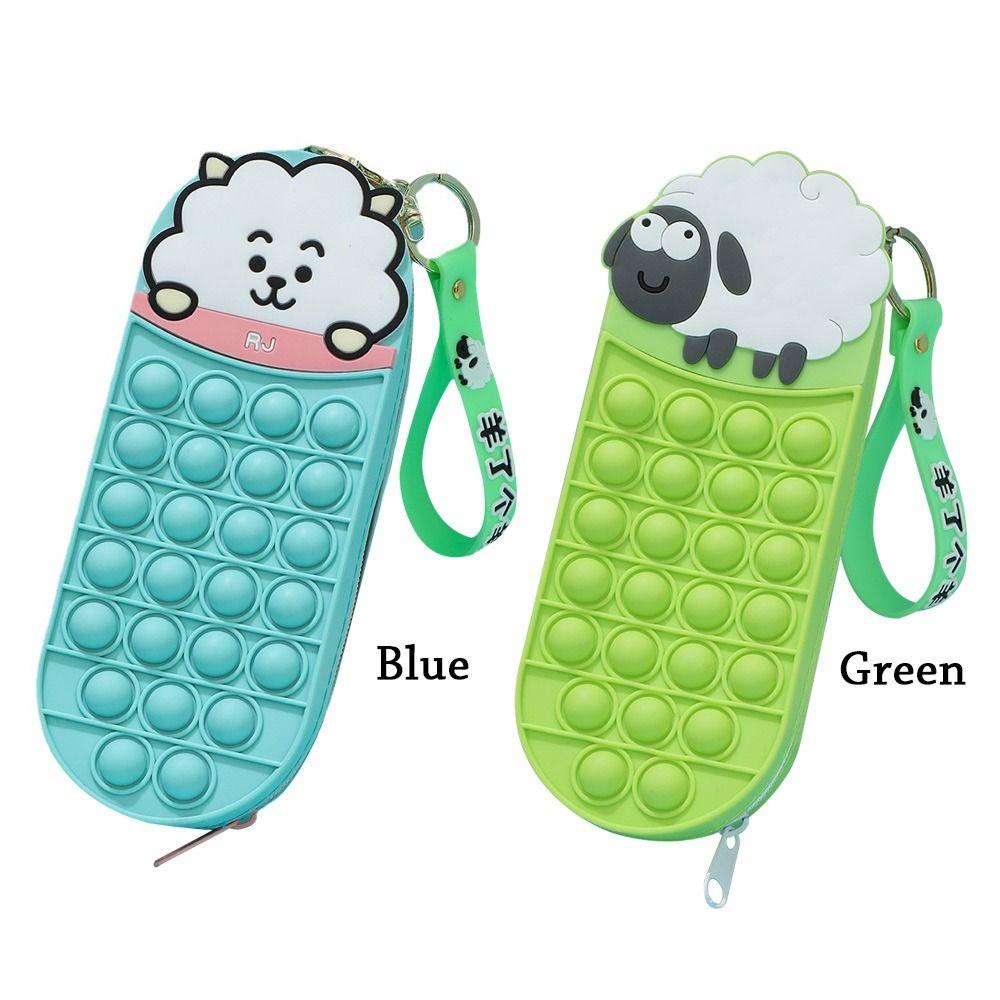LAYOR1 Túi Đựng Bút Bằng Silicone Thiết Kế Hình Cừu Đơn Giản Sáng Tạo