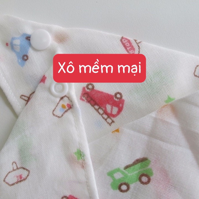 YẾM COTTON  FREESHIP Yếm Tam Giác Vải Cotton 2 Nấc Cúc Bấm Cho Bé