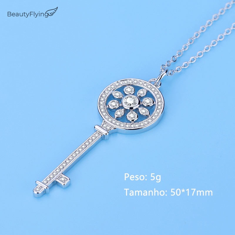 Vòng cổ Mạ Bạc 925 Mặt Hình Chìa Khóa Vương Miện