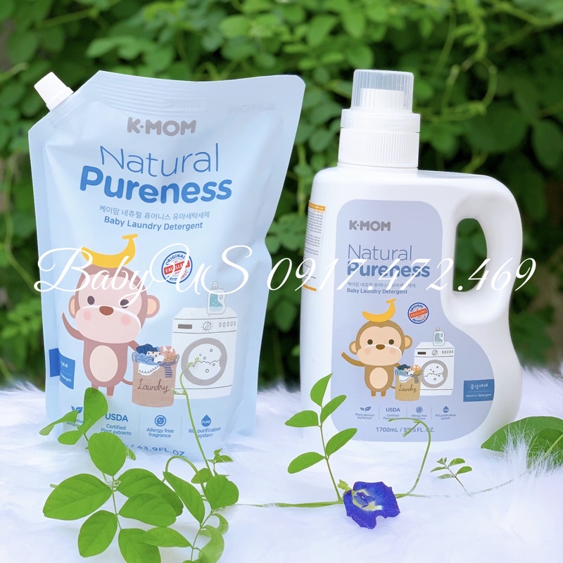 Nước giặt đồ sơ sinh hữu cơ K-Mom Hàn Quốc an toàn cho làn da nhạy cảm của bé