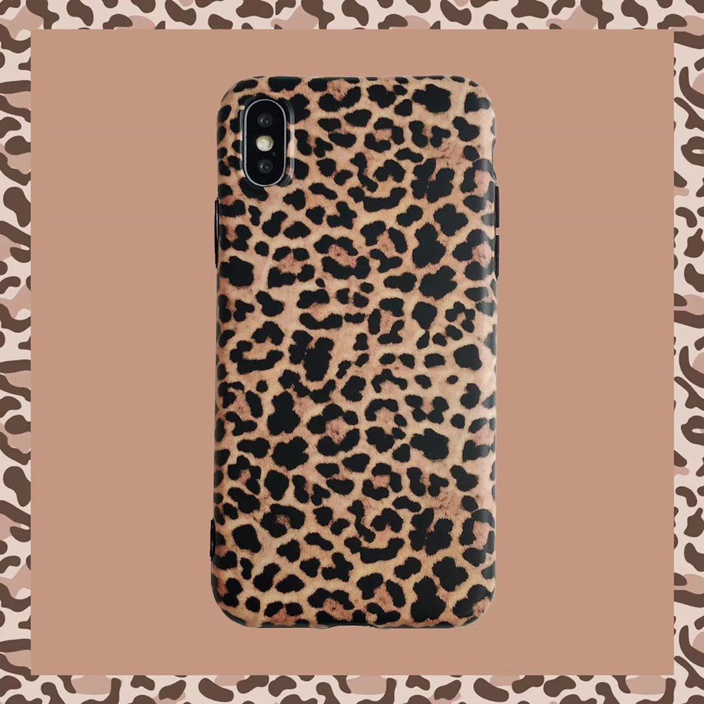 Ốp điện thoại silicon in hình da báo thích hợp cho iPhone XS 11 11ProMax 7plus 8plus