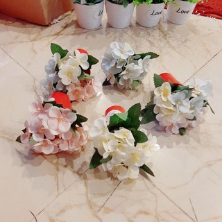 1 Chậu hoa giả Hoa nhân tạo cho tiệc cưới Trang trí nhà - hoa tú cầu chậu mini