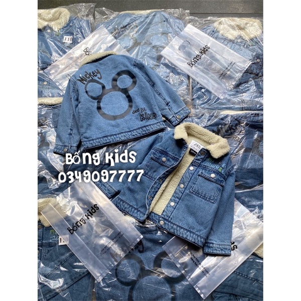 Áo Khoác Denim Bé Trai Đáp Lưng Mickey ZR