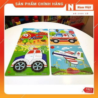 Tranh ghép 9 mảnh chủ đề các phương tiện giao thông | Đồ chơi gỗ Nam Việt