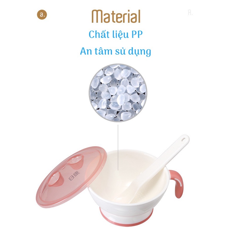 [Mẹ&amp;Bé] BỘ CHÉN ĂN CÓ NẮP CHO BÉ KÈM THÌA