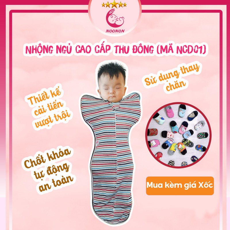 Quấn Nhộng Chũn Cao Cấp 𝑭𝑹𝑬𝑬𝑺𝑯𝑰𝑷  Túi Ngủ Cho Bé NCD01