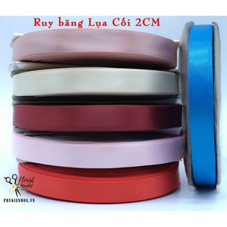 Ruy băng lụa cối 2cm - 100yard - rất dầy dặn, sắc nét