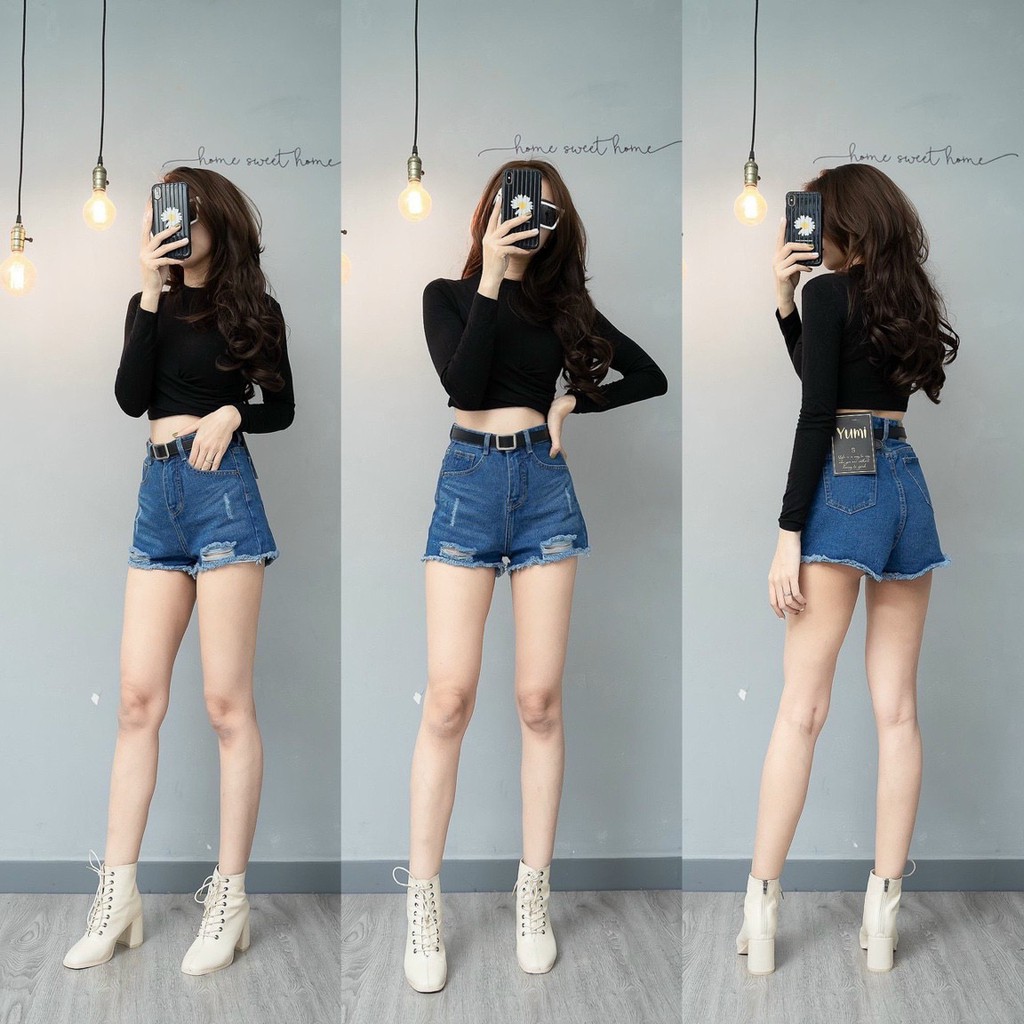 [FREESHIP_50K] Quần short jean nữ sành điệu chất jean denim bền đẹp AnNgo - AT91