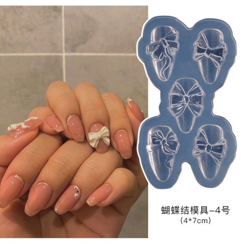 khuôn silicon làm hoa nhiều hình nơ,gấu... xinh xắn