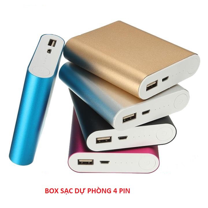 Box sạc dự phòng 4 Pin vỏ nhôm