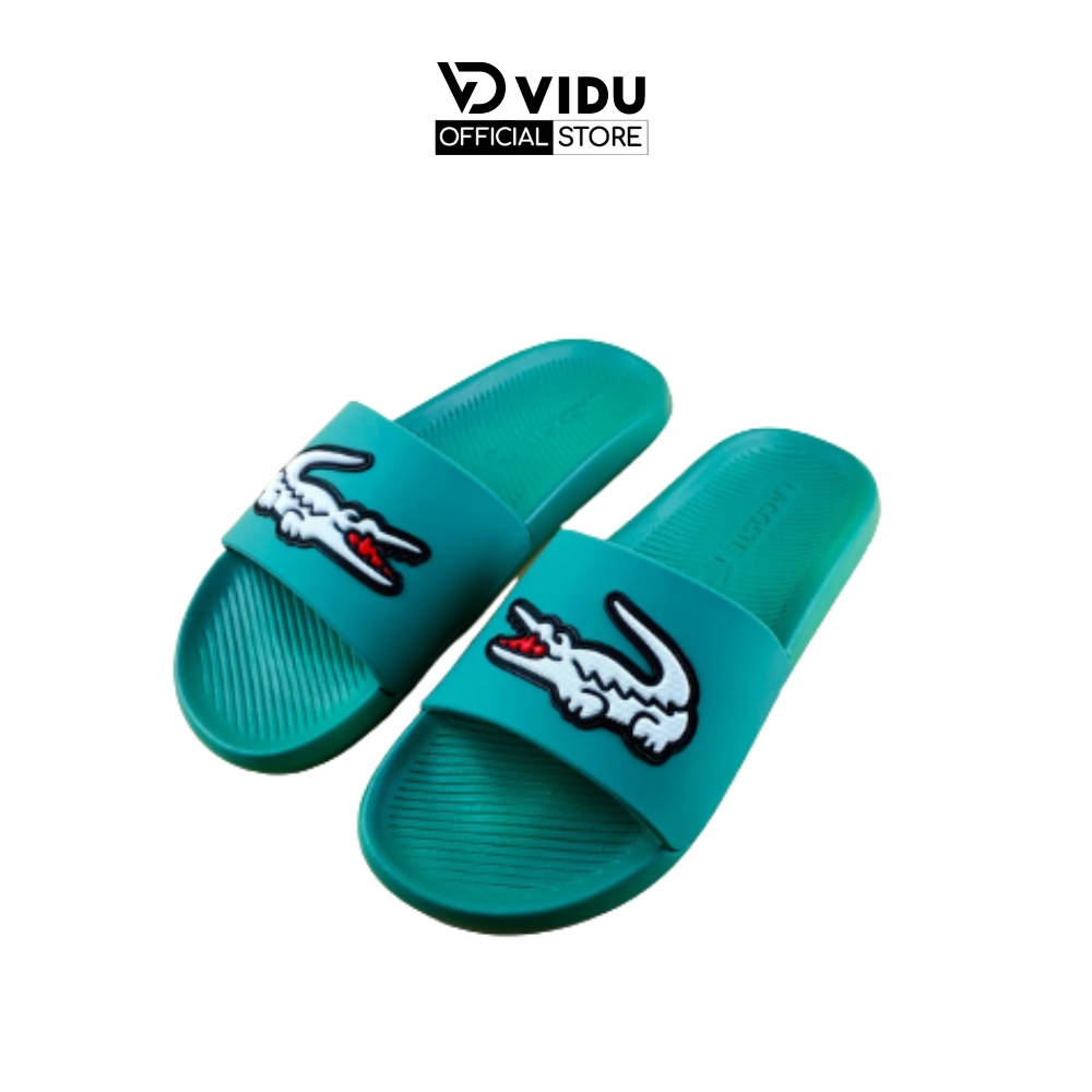 Dép nam thời trang LACOSTE CMA ViDu 21123 màu xanh cao su in hình cá sấu độc đáo chống thấm nước