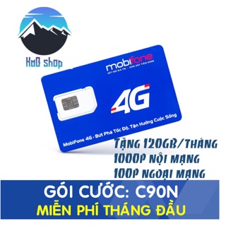 🔥SIM 4G MOBIFONE gói C90N 💥 MIỄN PHÍ THÁNG ĐẦU ❌