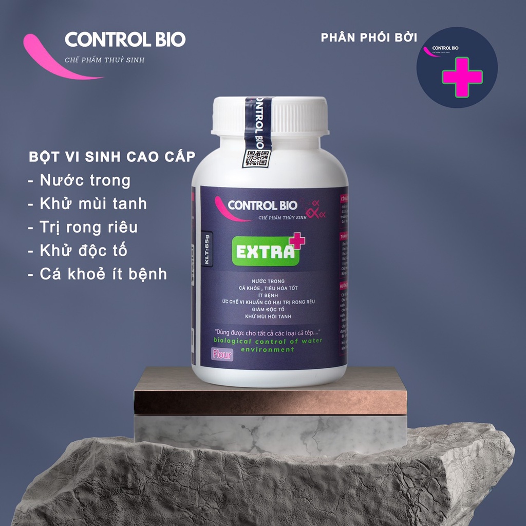 Chai 65g Men Vi Sinh Extra+  Hỗ Trợ Tạo Môi Trường Vi Sinh, Trong Nước Cho Hồ Cá, Bể Cá