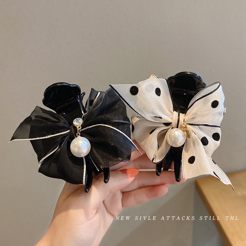 Kẹp Tóc Đính Nơ Và Ngọc Trai Phong Cách Hàn Quốc Thời Trang Cho Nữ