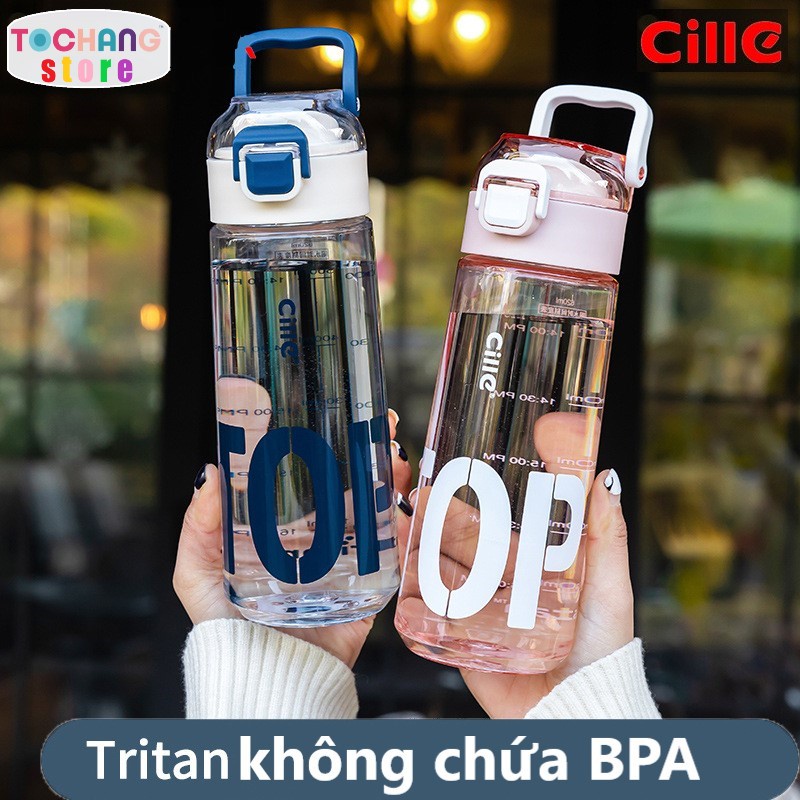 Bình Nước Cille Chính Hãng Cao Cấp Cho Bé Và Mẹ Nắp Mở Tự Động Dung Tích 620ml