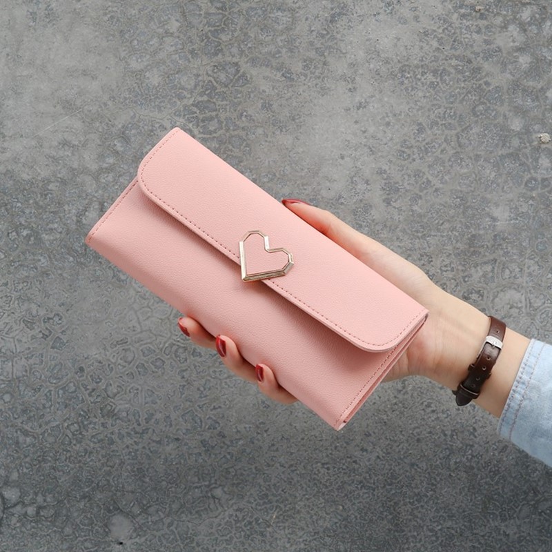 Ví Nữ Dài 💚𝗙𝗥𝗘𝗘𝗦𝗛𝗜𝗣 💚Ví Nữ Dài Cầm Tay Hình Trái Tim Siêu Đẹp Nhiều Ngăn Tiện Dụng VD05 - VIMITA | BigBuy360 - bigbuy360.vn