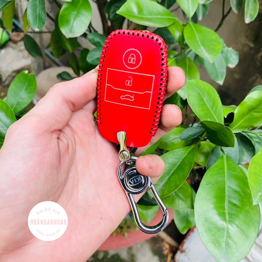 Bao da móc khoá bọc ốp chìa khoá Smartkey KIA CERATO, K3 , SELTOS, Moning, Soluto, Rondo, Sorento nhiều màu