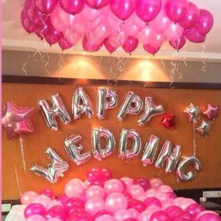 SET Trang Trí  Phòng Cưới Happy Wedding bong bóng trang trí ngày cưới