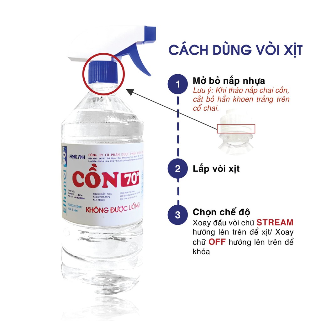 [Hỏa tốc HCM] Cồn 70/90 Độ 1000ml - Khử Khuẩn - Sát trùng vết thương