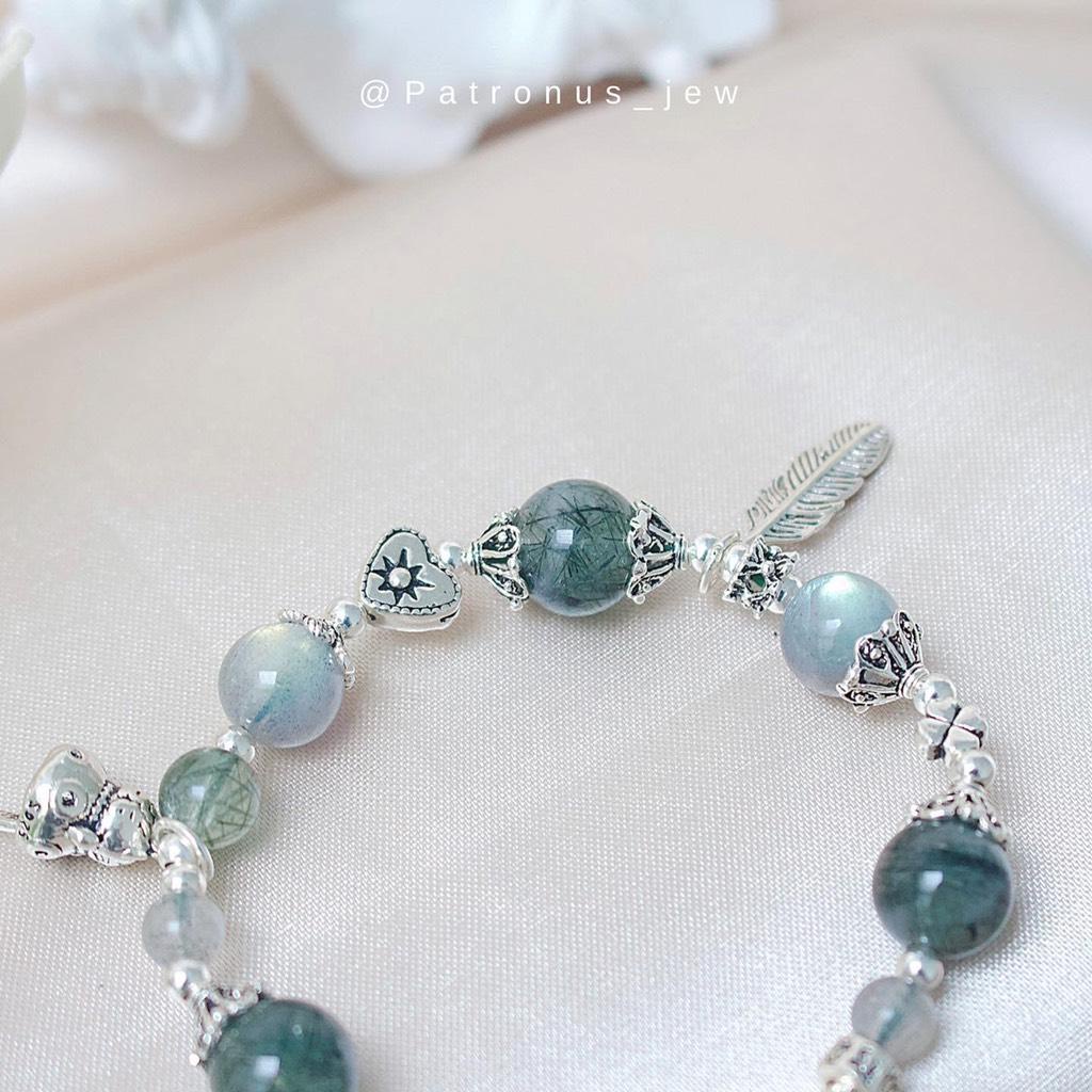 Vòng Tay Labradorite Thạch Anh Tóc Xanh VTLMTATX22A Patronus Jewelry