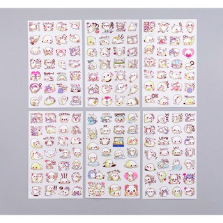 Z0494 R005 Sticker Sư Tử Biển Cute, 6 Tờ Trang Trí Bukao
