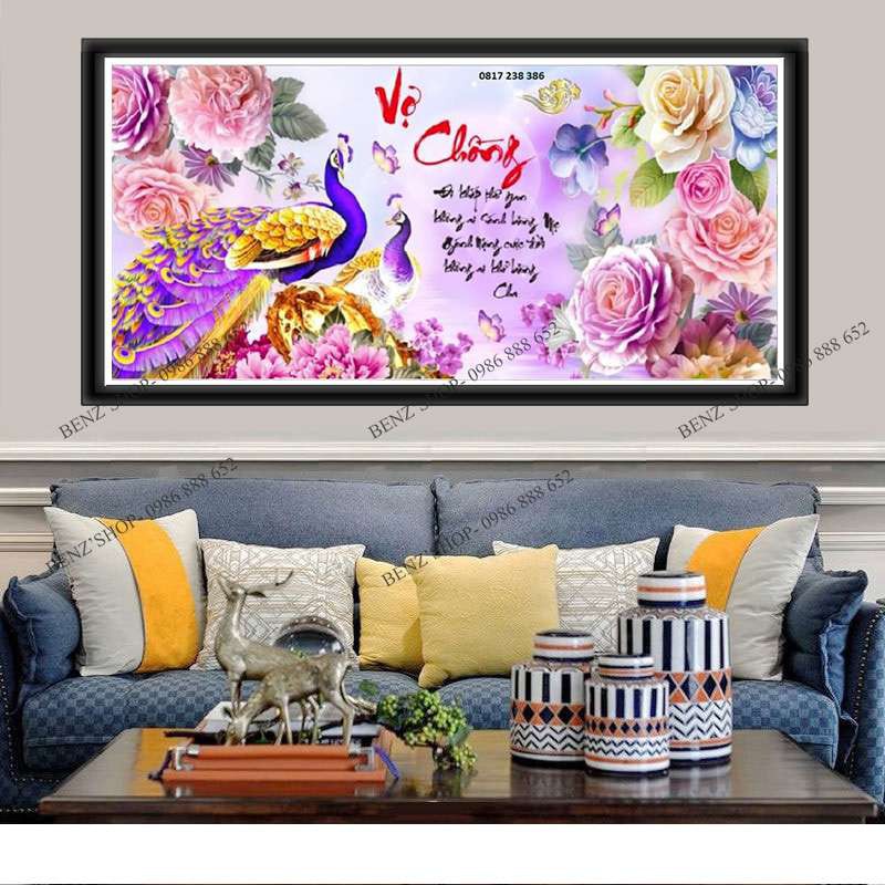 80*52CM TRANH ĐÁ ĐỒNG HỒ PHÚ QUÝ BÌNH AN TRANH ĐÍNH ĐÁ CHƯA ĐÍNH VS253