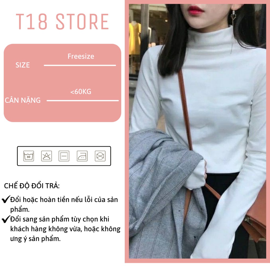 Áo giữ nhiệt nữ cổ cao new style bigsize thể thao T18STORE AG01