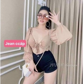 QUẦN SHORT JEAN LƯNG CAO 1 NÚT TRƯỚC LY