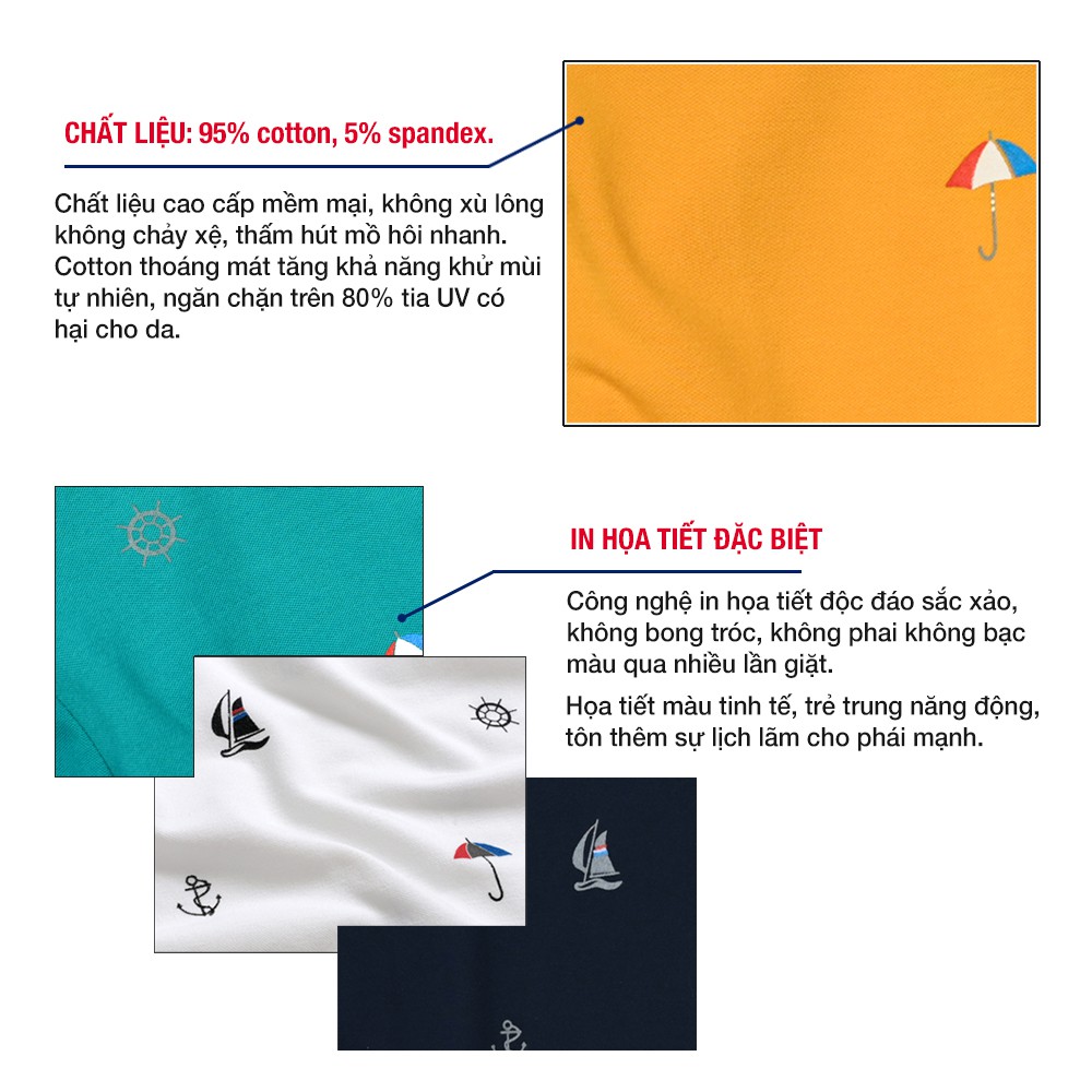 [Mã LTBAUAB19 giảm 7% đơn 99K] Áo thun nam cổ bẻ họa tiết con thuyền phối bo Pigofashion AHT27 màu vàng, chọn nhiều màu.