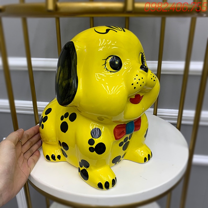 Ống tiết kiệm men sứ hình chó cún siêu đáng yêu, heo lợn đất đẹp giá rẻ bát tràng