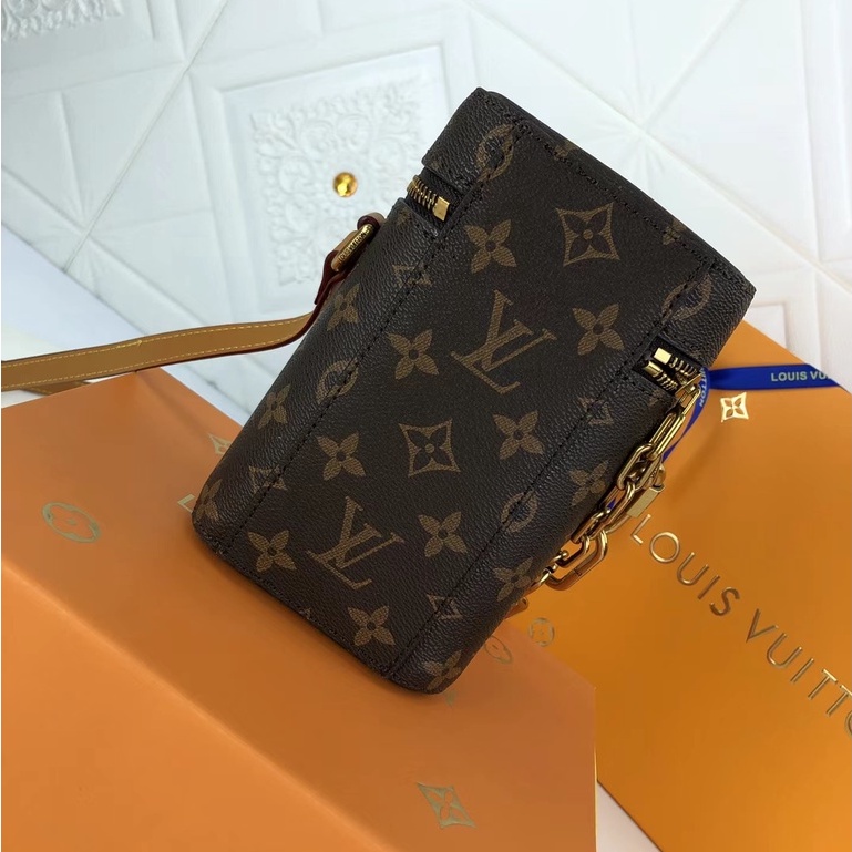 Sẵn sàng giao hàng Louis Vuitton LV nữ mới hoa cũ màu vàng túi dây xích mini có hộpM61112