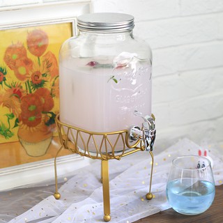 Bình Thủy Tinh Đựng Nước Ép 5 Liters 8 Liters Có Vòi Và Vòi Màu Vàng Tiện Dụng