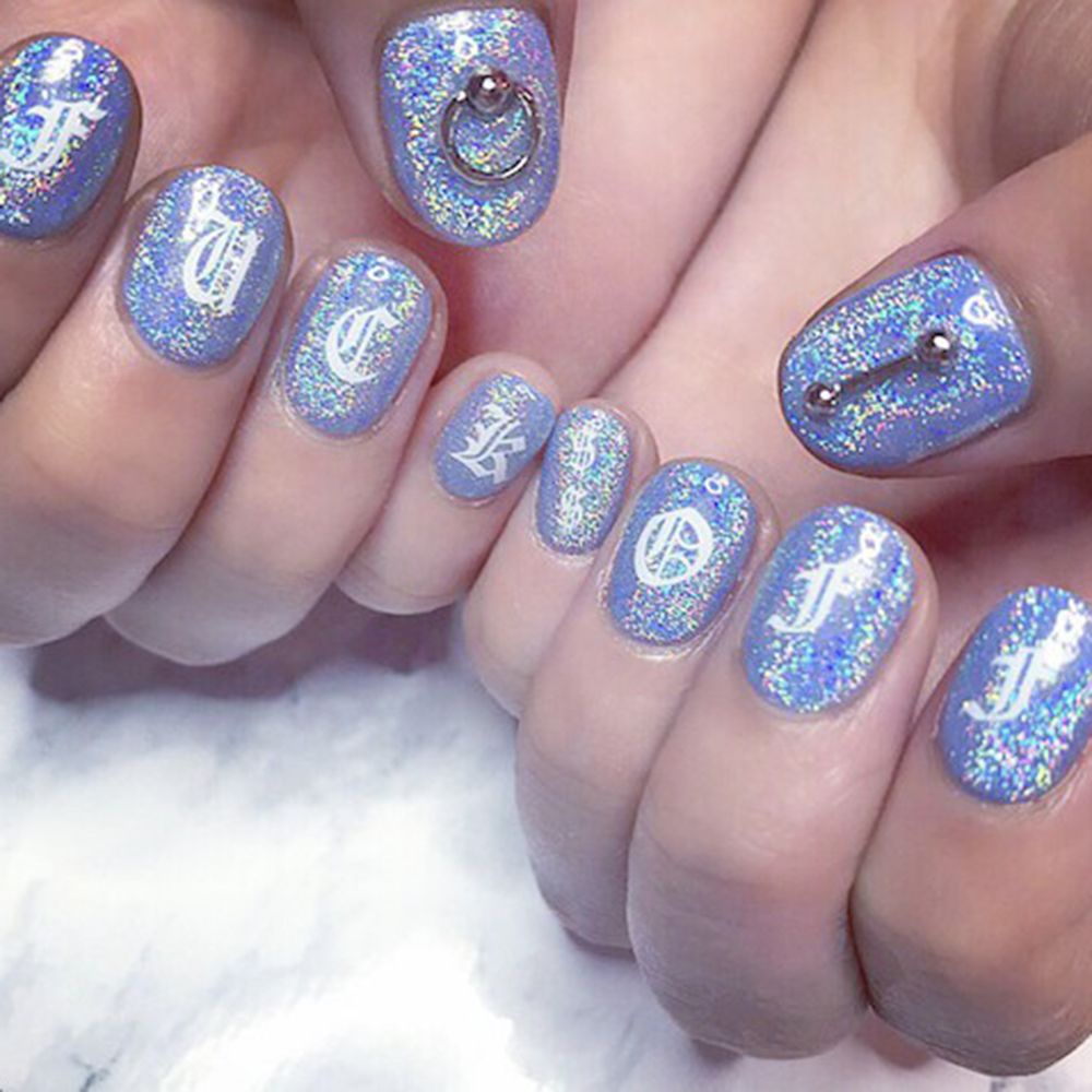 [Hàng mới về] Nhãn Dán Móng Tay In Chữ 5D Siêu Mỏng Phong Cách Cổ Điển Độc Đáo