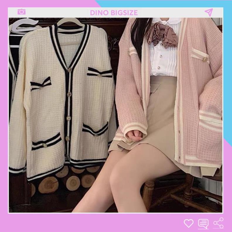 Áo cardigan nữ, Áo len cardigen bigsize dành cho nữ dáng rộng phong cách Hàn Quốc - M-4XL -DINO