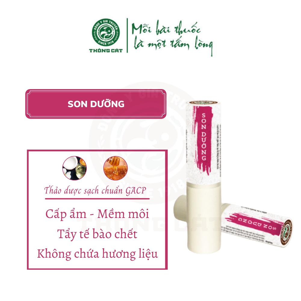 Son dưỡng môi không màu thảo mộc hữu cơ_Dưỡng ẩm hồng môi, hết nẻ môi, khô môi, mềm mịn Đông y gia truyền Thông Cát