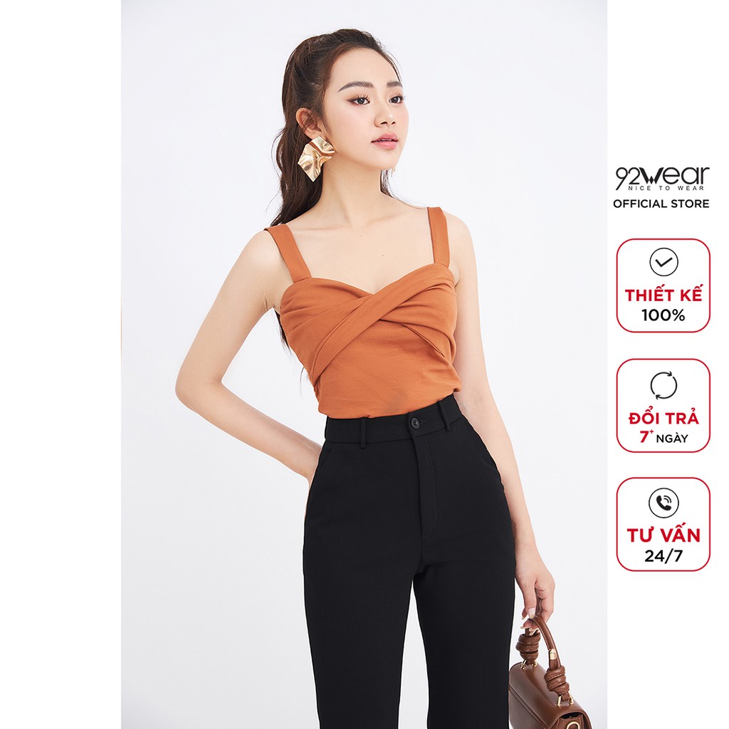 Áo thun 2 dây 92WEAR 4 màu, đủ size, xoắn nơ ngực ATA1130