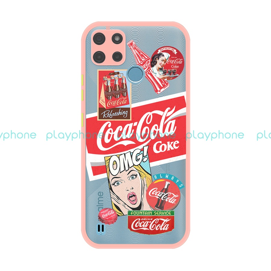 Ốp Lưng Realme C21Y C25 C3 C3i 5 5i 5s 6i C12 C21 Nhám Viền Màu In Hình Chống Sốc Bảo Vệ Camera Playphone