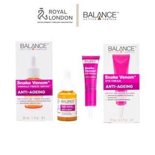 Combo Serum + Kem Mắt Chống Lão Hóa Nọc Rắn Balance Active Formula Snake Venom 30ml + 15ml
